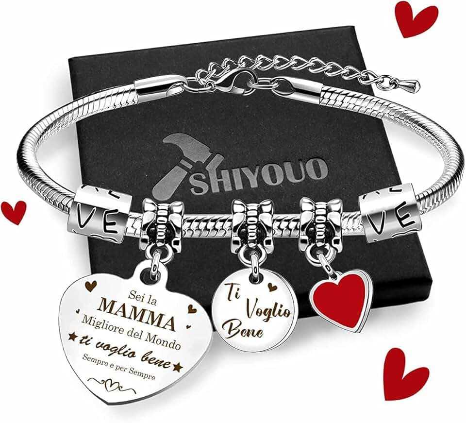 SHIYOUO Mamma Regali Bracciale, Regalo per Festa Della Mamma Bracciale Donna,Sei la Mamma Migliore del Mondo ti voglio bene Sempre e per Sempre Regalo di Compleanno Della Mamma