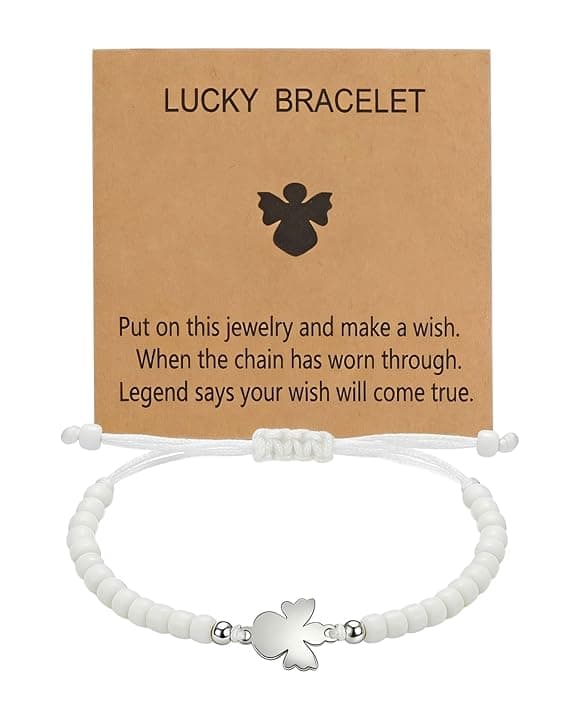 bracciale angelo custode, Regalo per cresima, angelo custode, bracciale in argento, regolabile con biglietto, piccolo regalo per cresima, ragazza e ragazzo, Acciaio inossidabile
