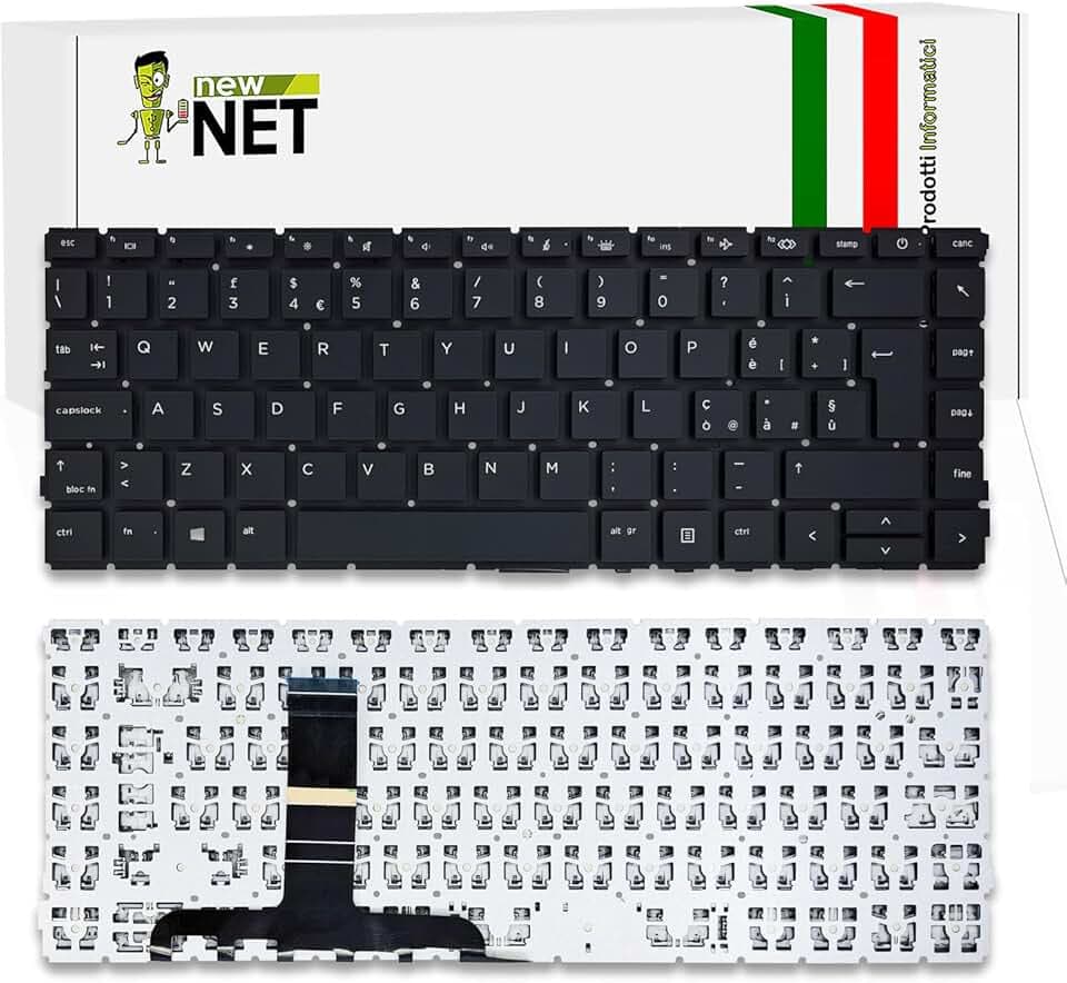new net - Tastiera Compatibile con HP ProBook 440 G8, 440 G9, 445 G8, 445 G9, 445R G8, 640 G8, 640 G9, 645 G8, 645 G9 [Senza Frame - Colore Tasti Nero - Retroilluminata - Layout ITA]