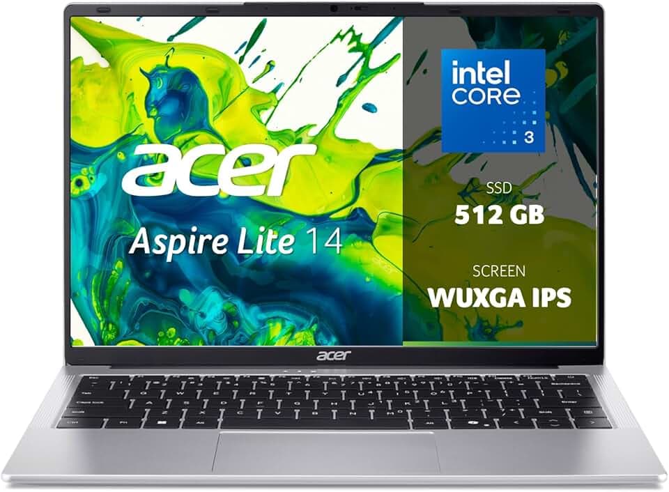 acer Aspire Lite AL14-32P-33XY PC Portatile, Notebook, Processore Intel Core 3 N355, RAM 8 GB DDR5, 512 GB PCIe NVMe SSD, Display 14" WUXGA IPS, Scheda Grafica Intel Graphics, Windows 11 Home