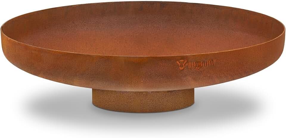 BBQ-Toro Braciere Ø 80 cm | effetto ruggine | Braciere da esterno con gamba di supporto | Braciere in ruggine | Braciere per il giardino, braciere, Garden Fire Pit, Fire Bowl