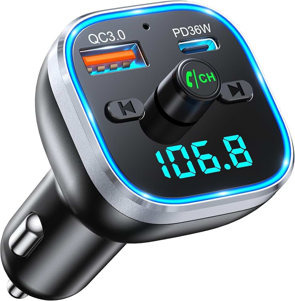 Mohard [2026 Migliorata] Bluetooth Auto, 54W PD & QC 3.0 Trasmettitore FM Bluetooth 5.3 Auto Ricarica Rapida, Adattatore Accendisigari con Luce, Chiamata Vivavoce Integra Musica HiFi Assistente Vocale