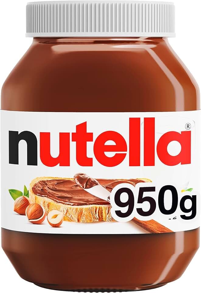 Nutella - Crema Spalmabile alle Nocciole e Cacao, Senza Glutine, Conservanti e Grassi Idrogenati, Ottimale a Colazione, Vasetto da 950 gr