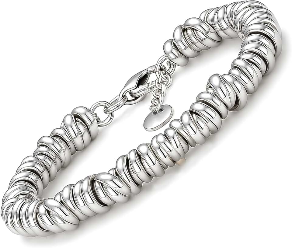 SAGA GIOIELLI BRACCIALE DONNA INTRECCIATO NODINI ACCIAIO DIVERSI COLORI