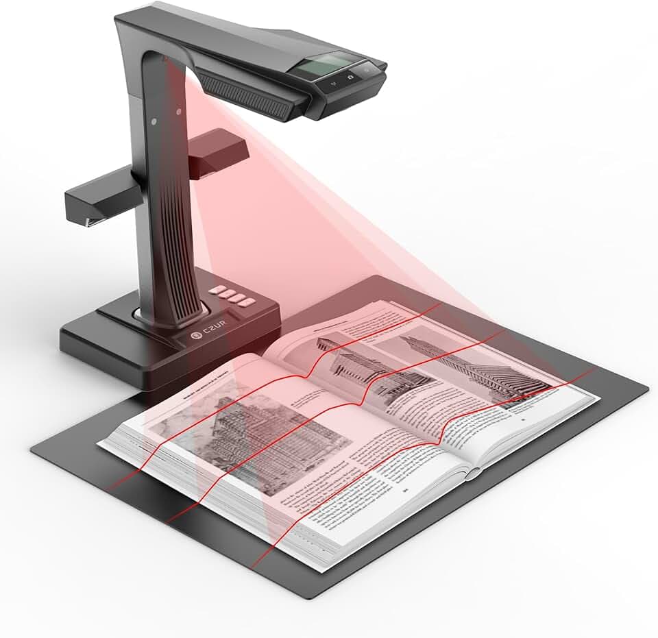 CZUR ET24 Pro 24MP Scanner di Documenti, professionale A3 Scanner con HDMI, OCR 180+ Lingue, 320Dpi, Ttelecamera per Documenti, Windows, macOS e Linux