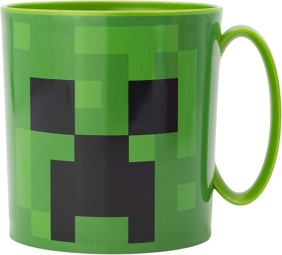 BICCHIERE DI PLASTICA PER MICROONDE DA 390 ML | MINECRAFT CREEPER GREEN