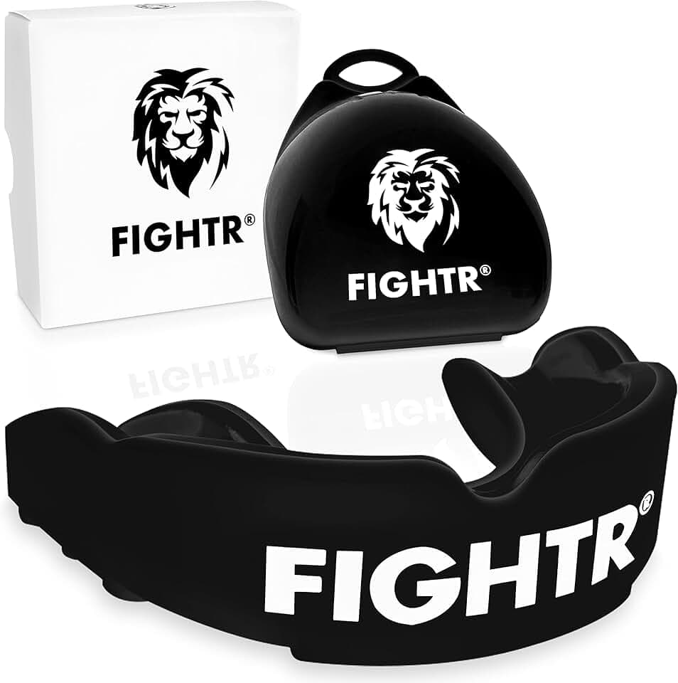 FIGHTR® Premium paradenti – respirazione ideale e facilmente regolabile | paradenti sportivi per boxe, MMA, Muay Thai, Hockey e arti marziali | con scatola igienica