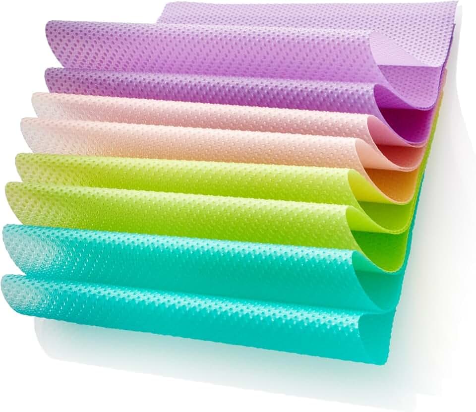 COM-FOUR® 8x tappetino per frigorifero - tappetini antiscivolo antibatterici - rimuovono umidità e odori - tappetino con inserto tagliabile (viola. rosa. verde. blu)