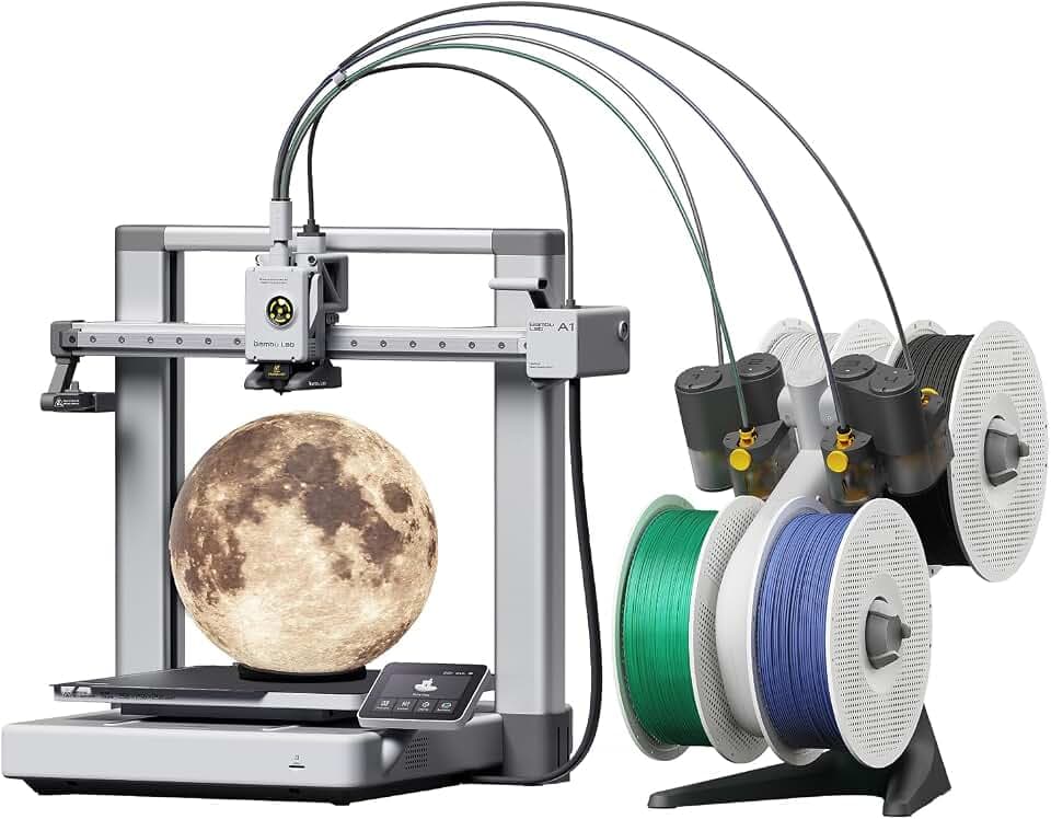 Bambu Lab A1 Combo Stampante 3D con Lampada LED, Alta Velocità e Precisione