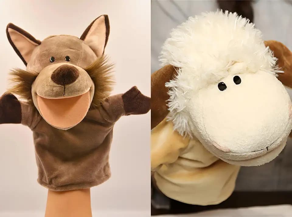 Marionette per bambini neonato Contiene lupo, tigre, leone, scimmia, bocche aperte mobili Perfette per narrativa, insegnamento, età prescolare, regalo di compleanno