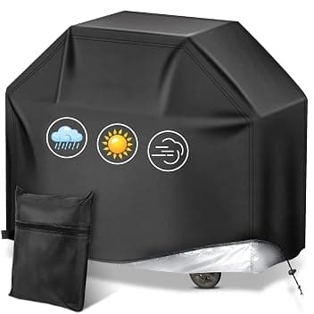 DEPAR Copertura per barbecue resistente alle intemperie, resistente ai raggi UV e agli strappi, griglia a gas universale, resistente alle intemperie per cucina esterna, 145 x 61 x 117 cm - nero