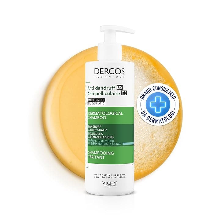 Vichy Dercos, Shampoo Anti-Forfora DS, Per Capelli da Normali a Grassi, Azione Riequilibrante, Effetto Anti-Ricomparsa, Arricchito con Disolfuro di Selenio e Acido Salicilico, 390 ml