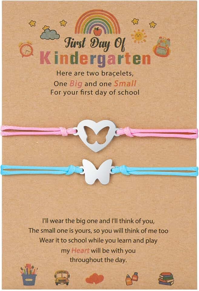 AUAUY Regali di Ritorno a Scuola, Bracciale Madre e Figlia Bracciale Mamma e Figlio Regalo per Madre, Regali per il Primo Giorno di Scuola per Ragazze e Ragazzi, Natale Regalo, Amore
