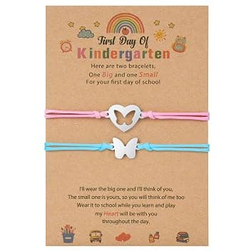 AUAUY Regali di Ritorno a Scuola, Bracciale Madre e Figlia Bracciale Mamma e Figlio Regalo per Madre, Regali per il Primo Giorno di Scuola per Ragazze e Ragazzi, Natale Regalo, Amore