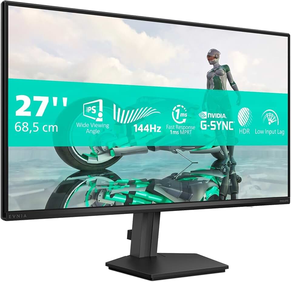 Philips Gaming Monitor 27M2N3200NF 27 pollici, , 1920x1080, FHD, 144Hz, IPS Panel, 0.5ms MPRT, , (HDMI1x 1.4 DP 1x 1.4) Adaptive Sync, HDR10, G-Sync Compatible, Grigio Scuro