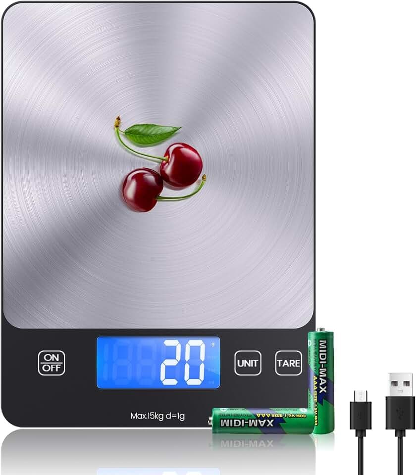Bilancia da cucina digitale, ricaricabile USB-C（foood scale）