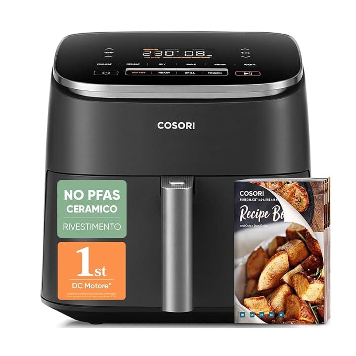 Cosori Friggitrice ad Aria Turbo Blaze 6 Litri, DC Motore, 9 Funzioni 1725W