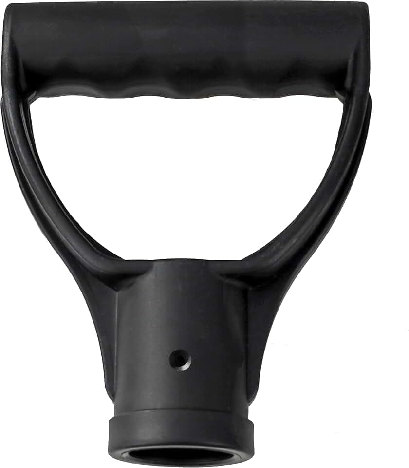 KeyMet Maniglia a D in plastica per pala da neve, manico in legno massiccio, manico in alluminio per 32 mm