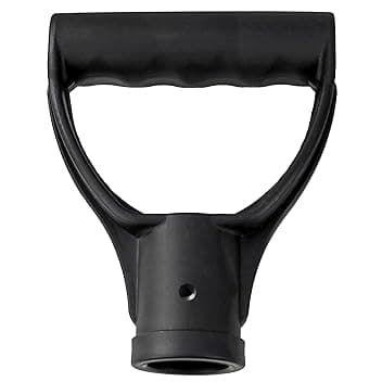 KeyMet Maniglia a D in plastica per pala da neve, manico in legno massiccio, manico in alluminio per 32 mm