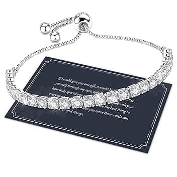 J.Fée Regalo per Lei Regalo Donna, Bracciale Donna Argento 925 con 5A Sparkle Zircone Bracciale Tennis Bracciali Argento Bracciali Donna Argento Gioielli Donna Regali Donna per Mamma Lei