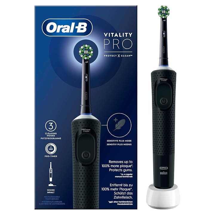 Oral-B Spazzolino Elettrico Vitality Pro, Nero, 1 Testina GreenCircle Certified: Certified Environmental Facts Label