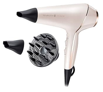 Remington Asciugacapelli Professionale 2400W - Teconologia OPTIheat per risultati di lunga durata - 3 accessori styling, cura ionica, Anti crespo, Motore di lunga durata - PROluxe AC9140