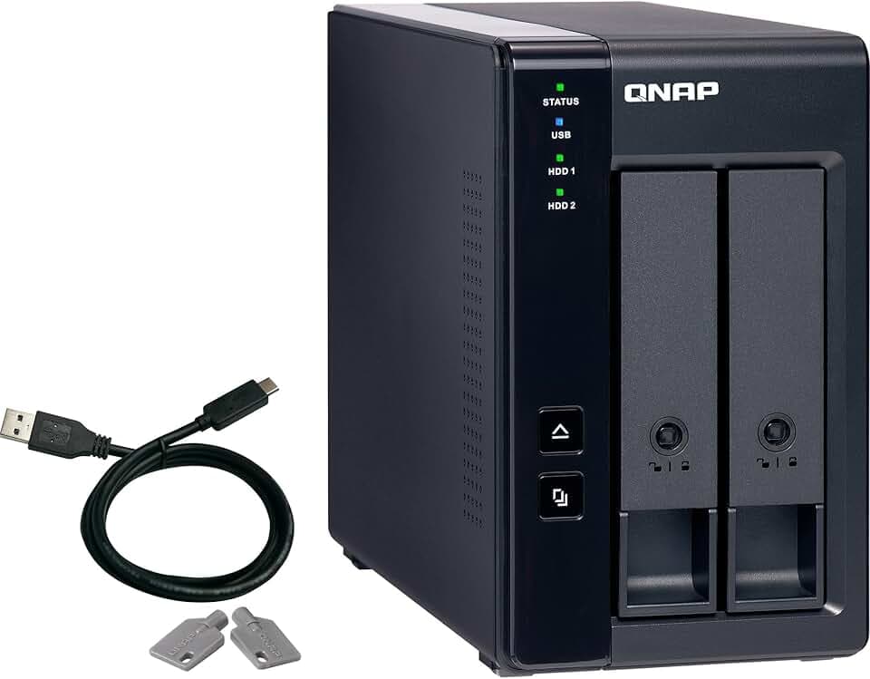 QNAP TR-002 2 Bay Desktop NAS Expansion - Optional Use as a Direct-Attached Storage Device