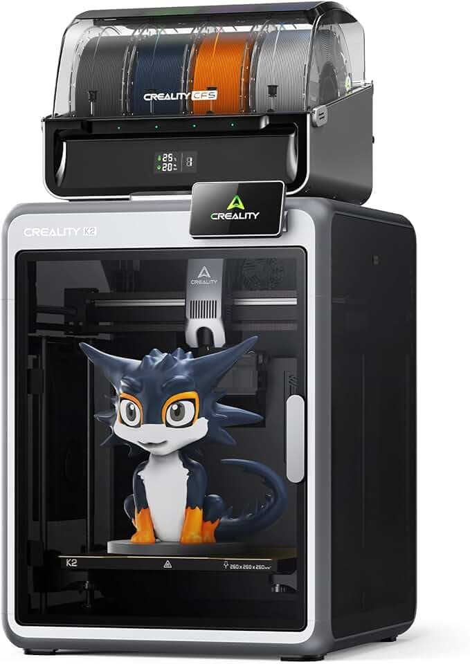 Creality K2 Combo (A), Stampante 3D Multicolore con CFS, Max 600 mm/s, Livellamento Automatico, Stampa Silenzios & Ventola Ausiliaria, Ugello 300 °C, Volume Stampa 260x260x260 mm