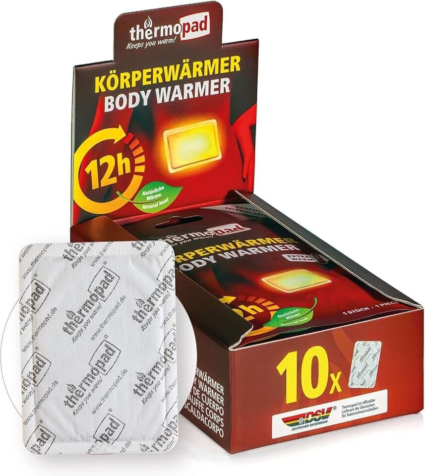 THERMOPAD scaldacorpo - 10 o 30 pezzi - extra caldo - adesivo - scalda-schiena e scalda-collo - 12 ore di piacevole calore - autoriscaldante