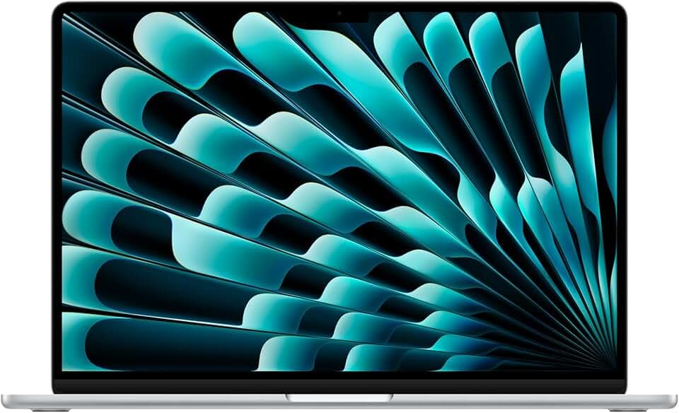 Apple Portatile MacBook Air 15'' con chip M4 (2025): progettato per Apple Intelligence, display Liquid Retina da 15,3'', 16GB di memoria unificata, 256GB di archiviazione SSD, Touch ID; Argento