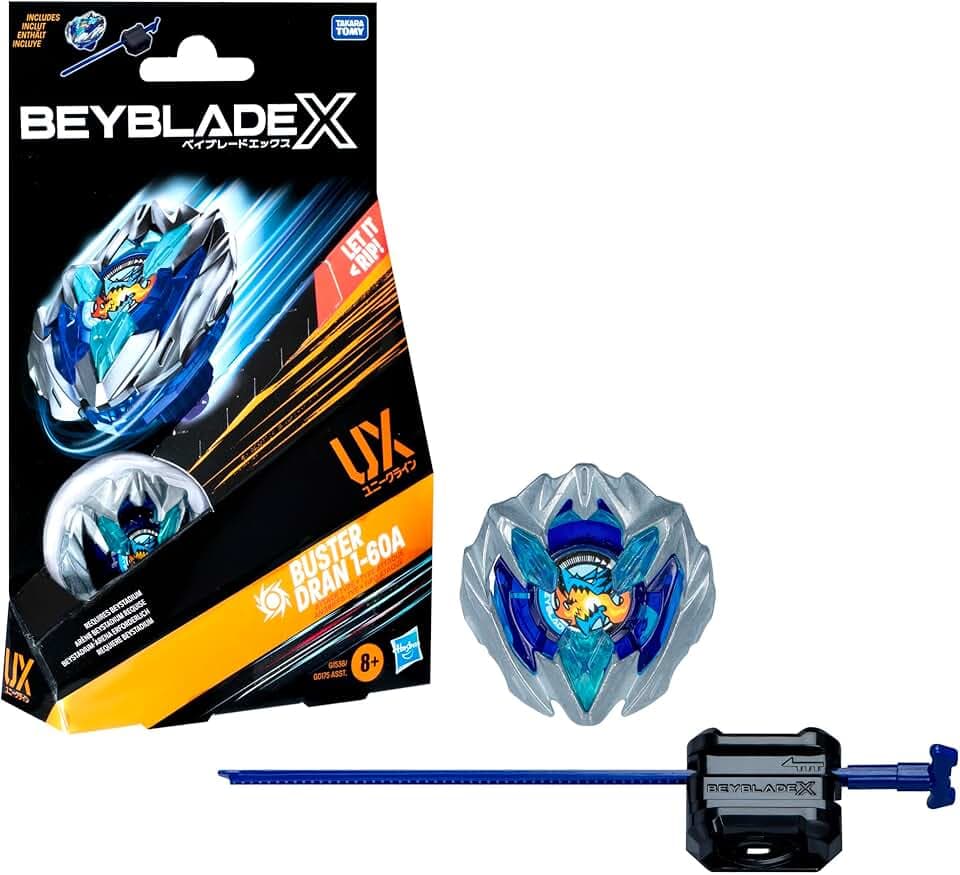 Hasbro Beyblade X, Starter Pack, Buster Dran 1-60A UX con trottola e Lanciatore