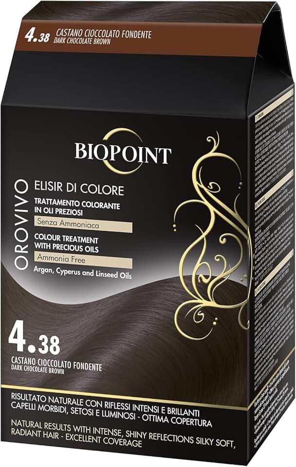 Biopoint Orovivo - Elisir di Colore, Set Tinta Capelli in Olio Senza Ammoniaca, Azione Nutriente e Illuminante, Dona un Colore Intenso e Brillante, 142 ml
