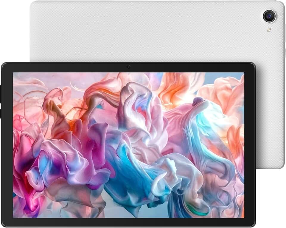 Tablet, 10 Pollici Android Tablet Octa-Core, 64GB ROM 1TB Espandibili, WiFi 6, BT 5.3, Face ID, Schermo 1280x800 HD IPS, Widevine L1, Doppia Fotocamera 5MP+8MP, 5000mAh（Bianco）