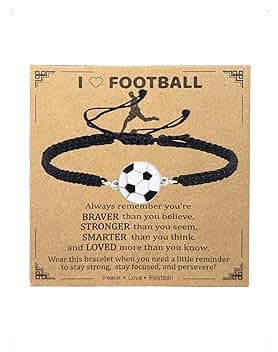 KONFEN Set di 1/2 Braccialetti da Calcio per Bambini, Braccialetti dell'Amicizia Regolabili, Braccialetto Intrecciato da Calcio Regolabile, Regalo di Football per Bambini Sportivi, Adolescenti