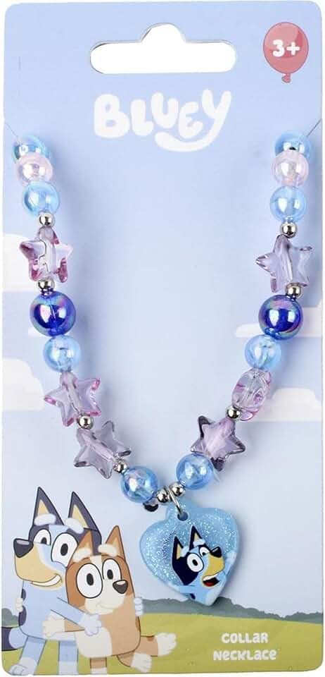 CERDÁ LIFE'S LITTLE MOMENTS Bluey - Collana per bambini con ciondolo a forma di cuore, per bambine dai 3 anni con perline di stelle e design originale