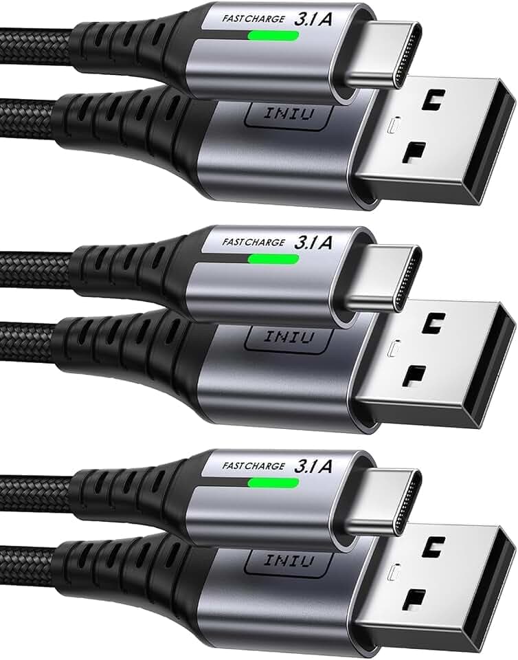 INIU Cavo USB Type-C, Cavo USB [2m+2m+0.5m] QC Tipo C Cavo Type C Rapida ClimatePartner certified