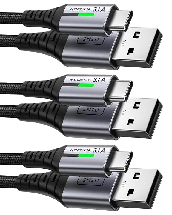 INIU Cavo USB Type-C, Cavo USB [2m+2m+0.5m] QC Tipo C Cavo Type C Rapida ClimatePartner certified