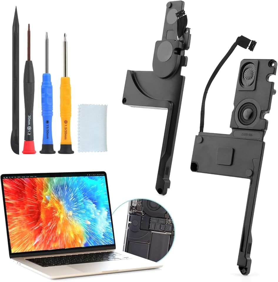 Altoparlanti per MacBook Pro 15 ” A1398, Set di altoparlanti sinistro e destro di ricambio, Nero1, Stereo, Surround, Interno, Per computer, Gaming