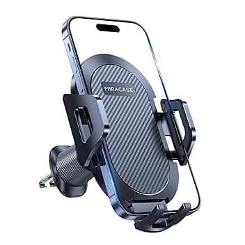 Miracase Porta Cellulare Auto [Nuovo Doppio Gancio in Acciaio] Supporto Telefono Auto Porta Telefono per Presa D'aria Compatibile con iPhone 16/15/14 Samsung Xiaomi e Altri Smartphones Series Global Recycled Standard