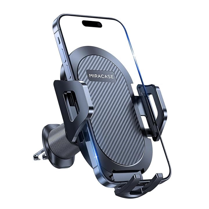 Miracase Porta Cellulare Auto [Nuovo Doppio Gancio in Acciaio] Supporto Telefono Auto Porta Telefono per Presa D'aria Compatibile con iPhone 16/15/14 Samsung Xiaomi e Altri Smartphones Series Global Recycled Standard