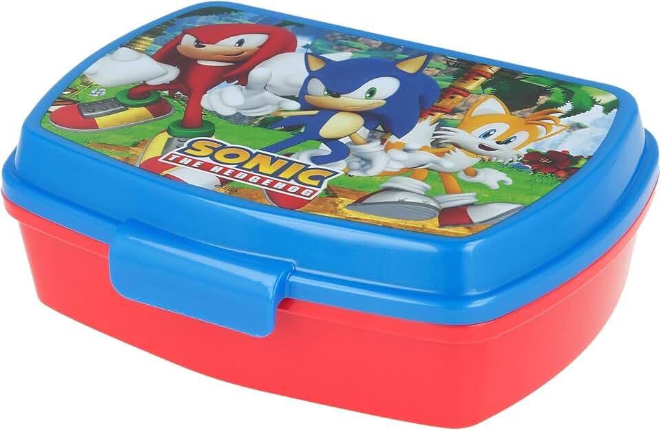 Stor Sandwich box bambini Sega Sonic in plastica, senza BPA, lavabile e riutilizzabile, non adatta al microonde e alla lavastoviglie
