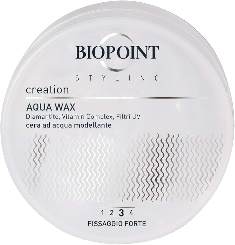 Biopoint Styling - Aqua Wax, Cera Modellante e Lucidante a Base d’Acqua, Fissaggio Forte, Azione Idratante e Fortificante, Ideale per Look Bagnati, 100 ml