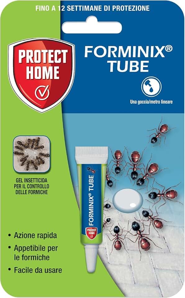 PROTECT HOME Forminix Tubetto, Veleno per Formiche in Gel Pronto Uso. Efficace, Elimina Il Nido in Breve Tempo. Ideale per Ambienti Interni ed Esterni. 4g