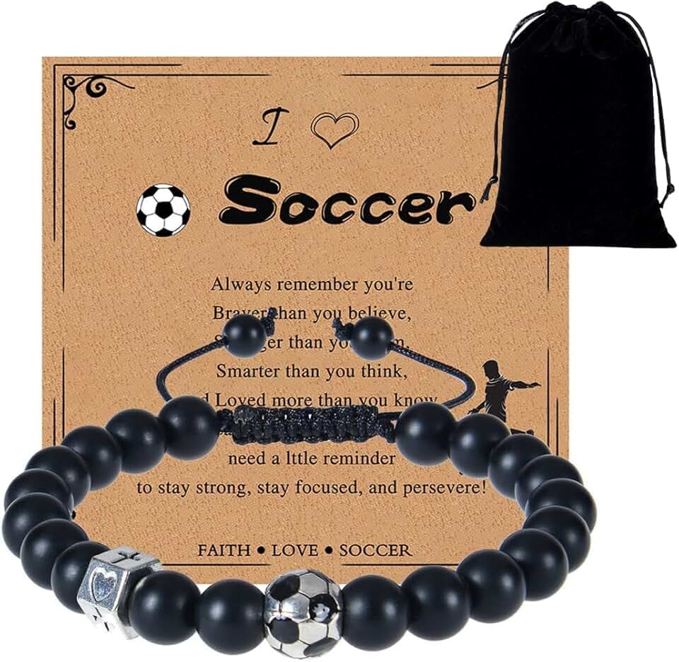 HAPZUR 1 Set Regali di Calcio per Ragazzi, Braccialetto di Calcio con Carta e Sacchetto Regalo, Ideale per Comunione, Cresima, Regali Comunione Maschio, Gadget Inter Bambino