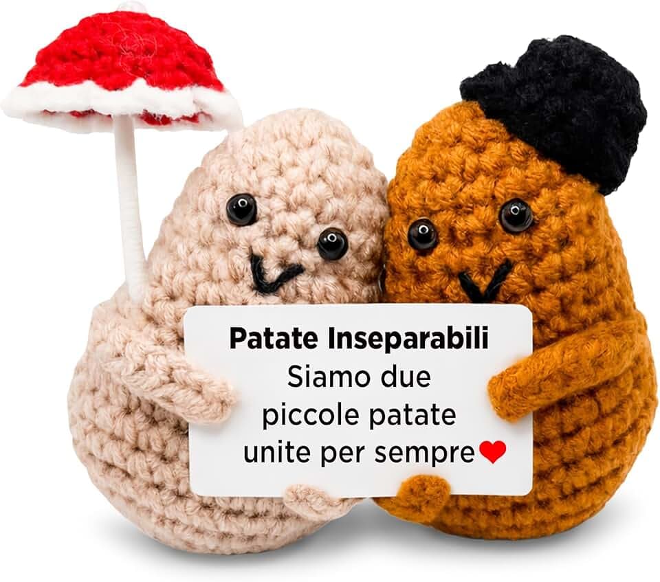 BigDaddy Patate Inseparabili - Peluche Patate Innamorate Unite per Sempre - Regali Coppia Originali - Perfetto per San Valentino, Anniversario Fidanzamento, Regalo Fidanzato e Fidanzata