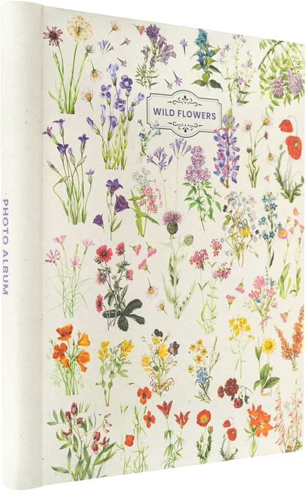 Grupo Erik Album Fotografico Autoadesivo Wild Flowers - Album foto 24x32cm, 30 Pagine, Copertina Rigida e Personalizzabile, con Spazio per Note e Commenti, Compatibile con Foto 10x15, 13x18 o 13x19 The Forest Stewardship Council