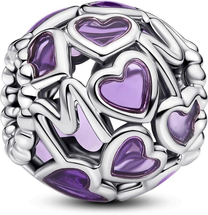 PANDORA PANDORA Moments 793772C01 Breloque en forme de cœur ouvert en argent sterling compatible avec les bracelets Moments, 11,4x11,4x10,8 mm, Argent sterling, Pas de gemme