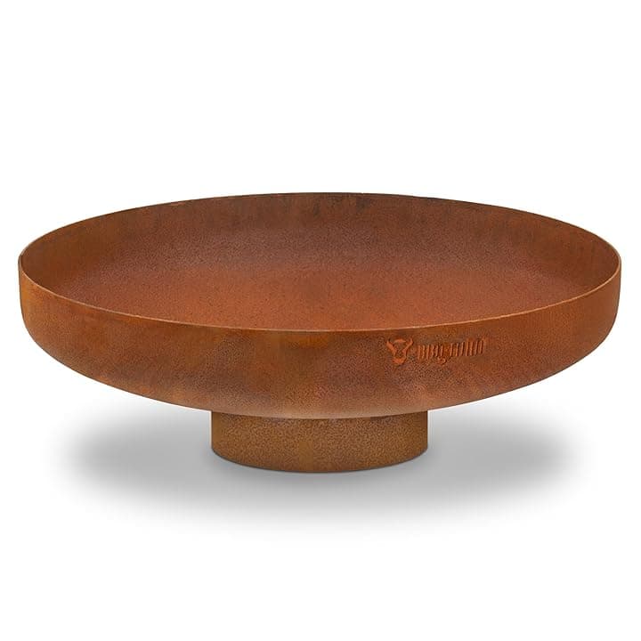 BBQ-Toro Braciere Ø 60 cm | Effetto Ruggine | Da Esterno con Gamba di Supporto | Garden Fire Pit, Fire Bowl per il Giardino