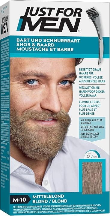 Just For Men Barba & Baffi, Tinta Uomo Senza Ammoniaca, Biondo Medio M10