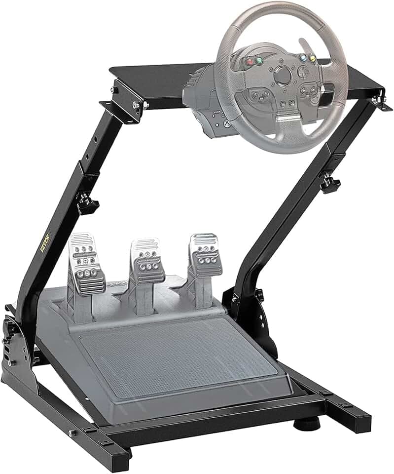 VEVOR Supporto per Volante da Corsa per Gioco G920, Supporto Simulatore per Volante di Corsa Staffa Leva del Cambio Altezza Regolabile 62-80 cm, Compatibile Logitech G27/G25 Pedale Non Incluso